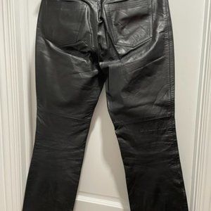 Vintage Gap lined Black Leather Pants size 8